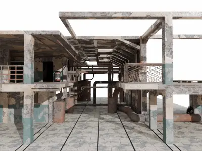 Abandoned Factory Low-poly 3D model buy