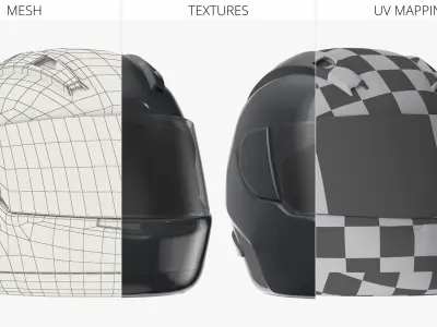  Street Riding Helmet With Visor Black 