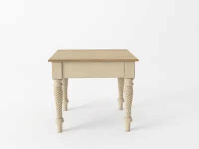 Wilshire Antique Wood End Table 3D model
