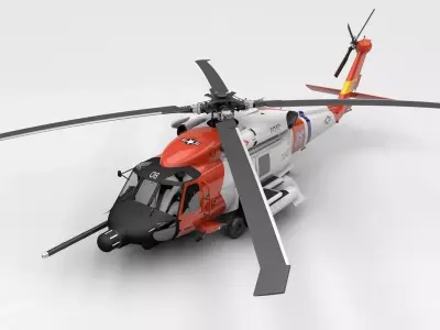 SH-60 Sea Hawk Coast Guard Low-poly 3D model