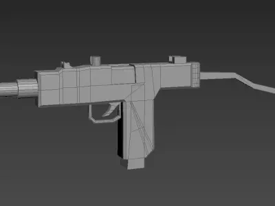 Low Poly 3D Model Of UZI Free low-poly 3D model