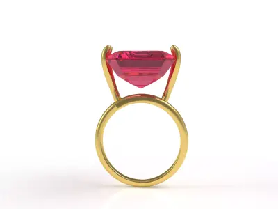 Pink Sapphire Engagement Ring 3D print model