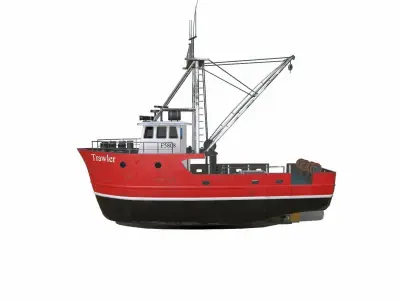 Fishing Trawler Low-poly PBR Low-poly 3D model
