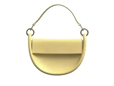 Yellow Leather Flap Bag 3D model