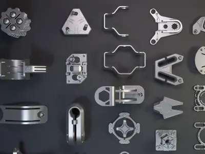Sci-Fi Hard Surface KITBASH 65 DETAILS  3D model