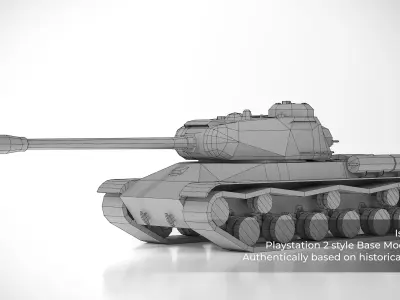 Low Poly IS2 Heavy Tank 7K Tris  UV Unwrapped Game Ready Low-poly 3D model