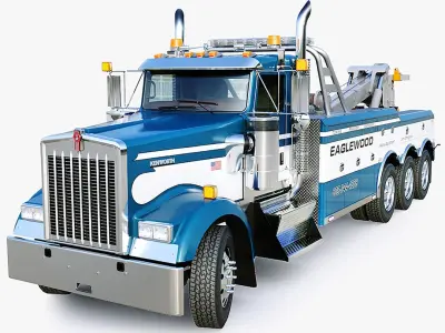 Kenworth W900 Wrecker truck 3D model