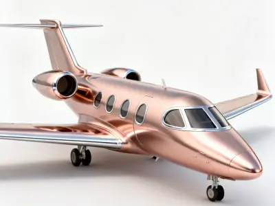 Rose Gold Zenith Luxury Executive Jet Low-poly 3D model
