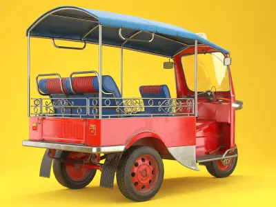 Tuk Tuk Taxi Low Poly PBR Low-poly 3D model