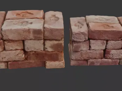 Vintage Stamped Bricks  Low-poly 3D model