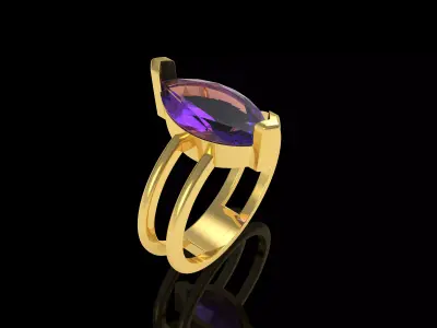 Marquise Diamond Ring 3D print model