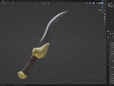 Dagger - PBR ready blender file Low-poly 3D model
