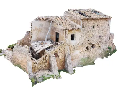 Old House Ruins Scans Low-poly 3D model