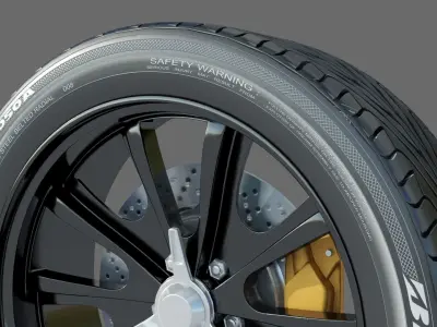 wheel Rim Tire 8 3D model