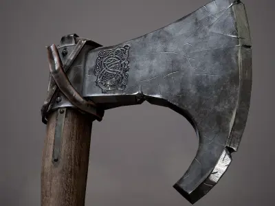 War Axe Low-poly 3D model order