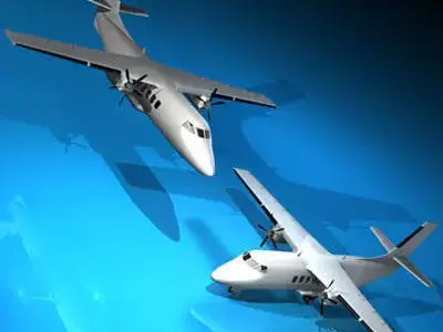 Turboprop twin engine 3D model