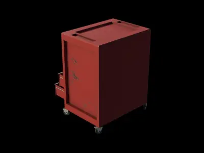Toolchest with Drawers Low-poly 3D model