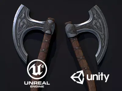 Celtic Axe01 Low-poly 3D model