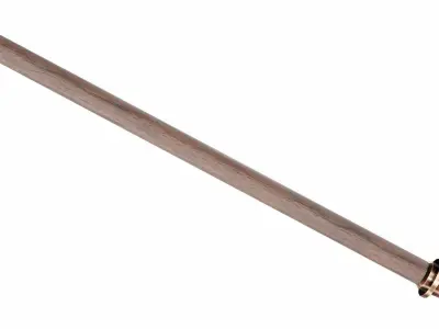 Spear with straight tip Low-poly 3D model