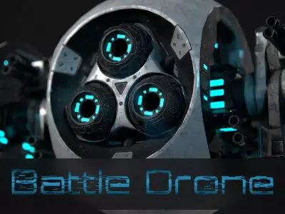 Battle Drone Low-poly 3D model