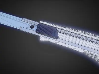 Box Cutter Lowpoly White Plastic - Gameready - PBR Textures Low-poly 3D model