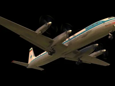 Il-18 turbopropeller airliner 3D model