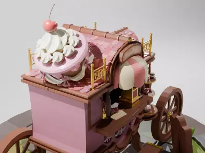 Wandering Carriage Low-poly 3D model