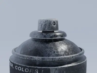 Spray Paint Can 4K and 2K Textures Low-poly 3D model
