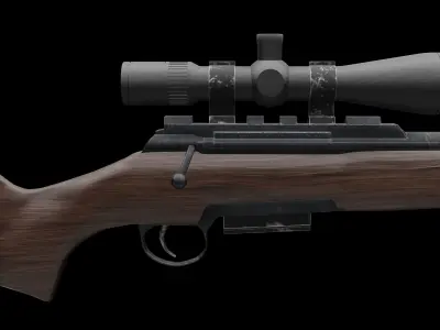 SNIPER RIFLE Low-poly 3D model 2