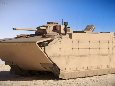 US Marine Expeditionary Fighting Vehicle Rigged for Cinema 4D 3D model purchase