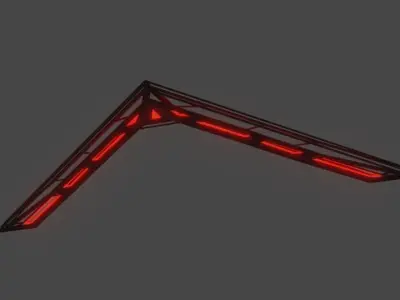 V-Shaped UFO-red Free low-poly 3D model