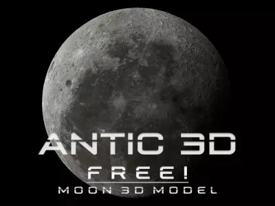A large rock formation in the middle of nowhere Moon Low-poly 3D model
