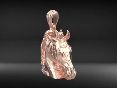 Marcus aurelius horse hollow 3d Necklace Pendant Charm Jewelry 3D print model