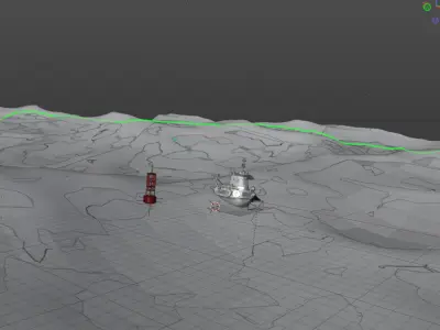 Stormy Ocean at Night Low-poly 3D model