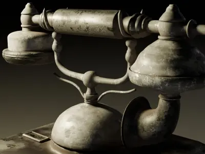 old retro telephone Low-poly 3D model