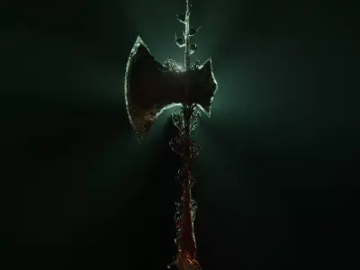CREEPY AXE - HORROR WEAPON Low-poly 3D model
