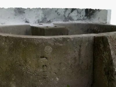 Old Historic Stone Fountain Basin - Scan Low-poly 3D model