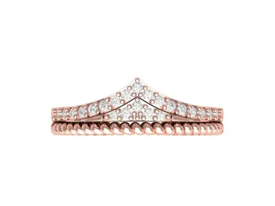 Wedding Art Deco Ring 3D print model 2