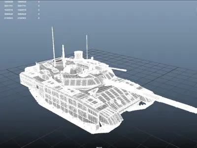 Tank T90 Low-poly 3D model purchase