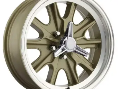 Legendary Wheel Co HB45 Alloy Wheel 17x8 Gold Haze Machined 3D model