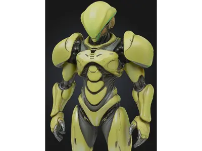 Cyber Hive Soldier Low-poly 3D model