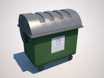 Dumpster garbage can on wheels Low-poly 3D model purchase