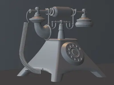 Retro phone 3D model buy