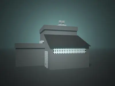 Factory Voxel  Low-poly 3D model