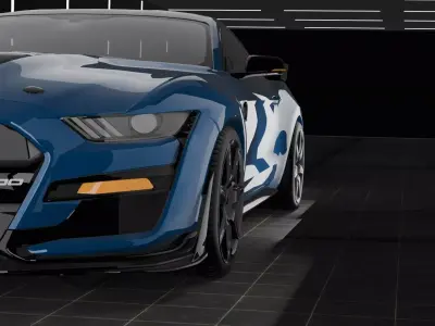 Shelby Mustang GT500 Detailed 3D Model for Render  3D model