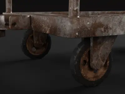 Industrial Cart Low-poly 3D model