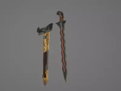 Futuristic Javanese Kris Low-poly 3D model