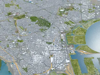 Tunis Tunisia 30km AI Low-poly 3D model