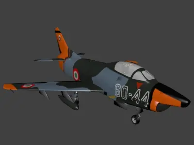 Fiat G91 Low-poly 3D model