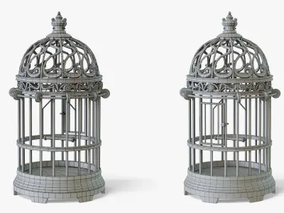Birdcage Vintage Low-poly 3D model